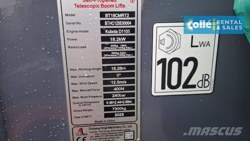 Dingli BT18CMRT2 Telescopic boom lifts