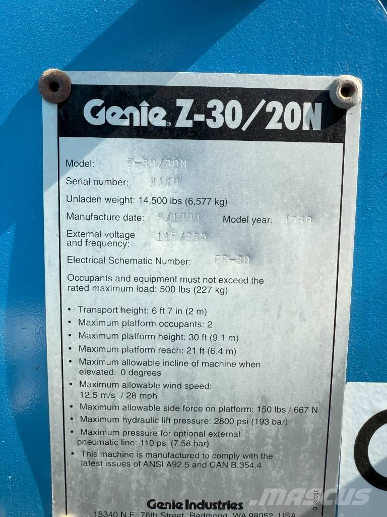 Genie Z 30/20 Articulated boom lifts
