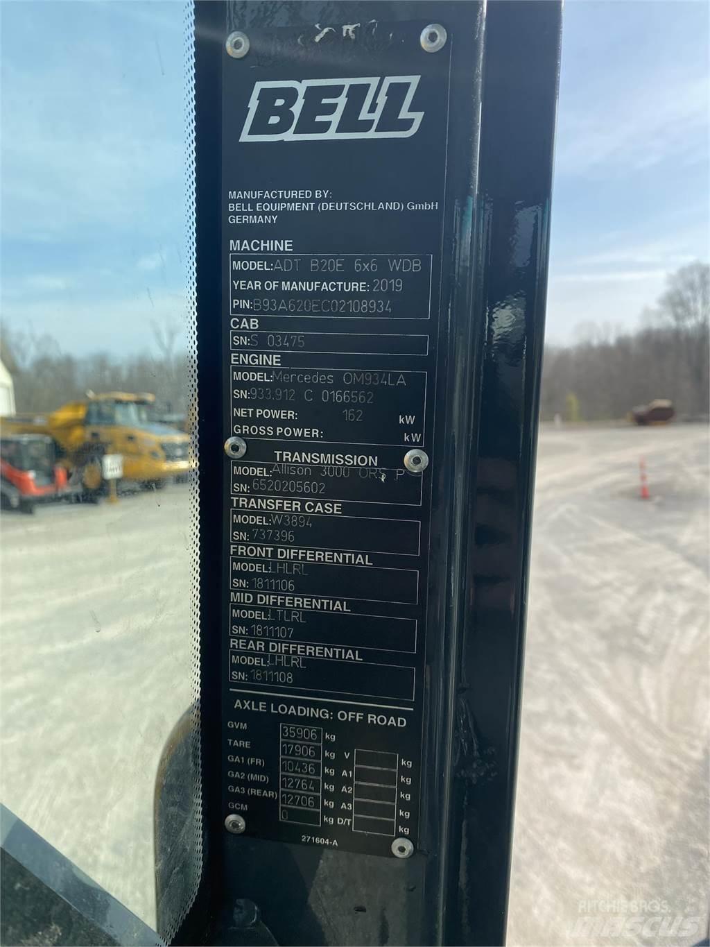 Bell B20E Articulated Dump Trucks (ADTs)