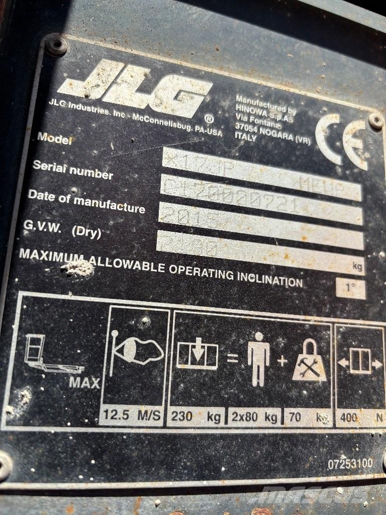 JLG X 17 J Plus Articulated boom lifts