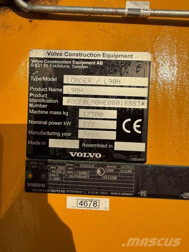 Volvo L90H Long boom Wheel loaders