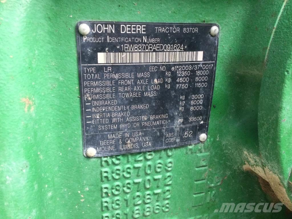 John Deere 8370R Tractors