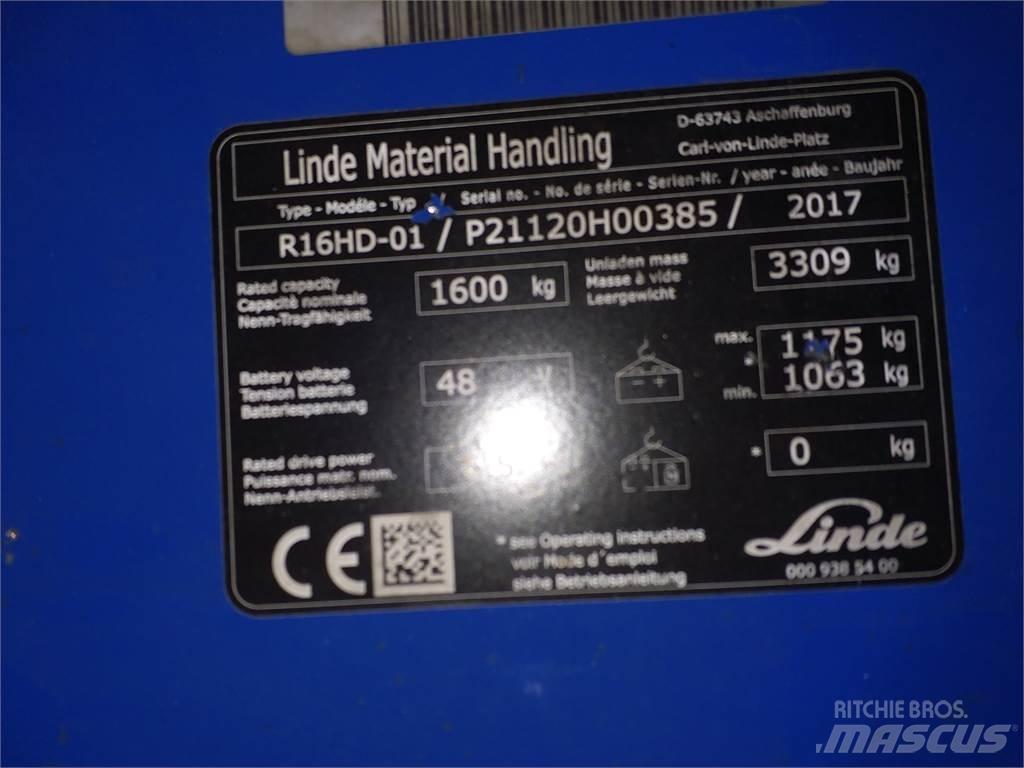 Linde R16HD Reach trucks