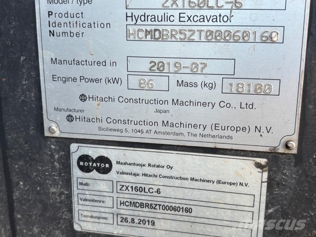 Hitachi ZX 160 LC-6 Crawler excavators