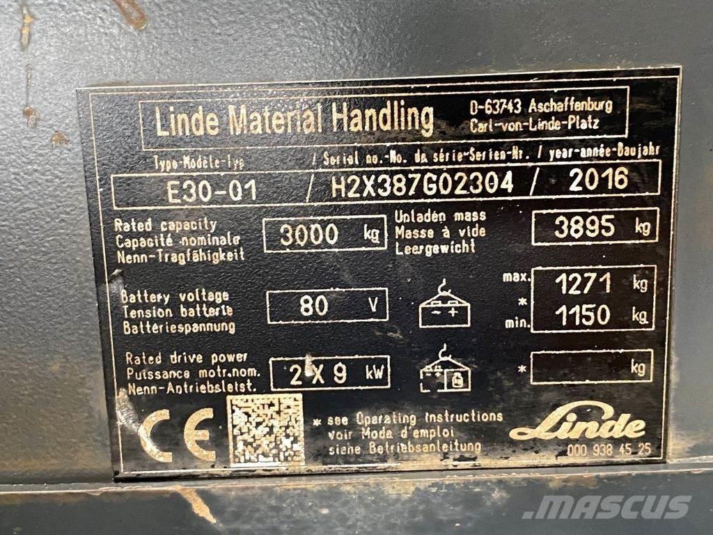 Linde E30-01 Electric forklift trucks
