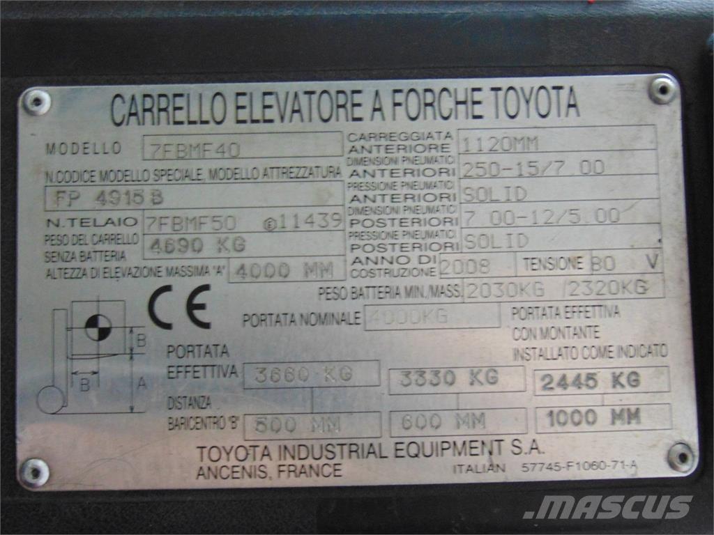 Toyota 7FBMF40 Electric forklift trucks