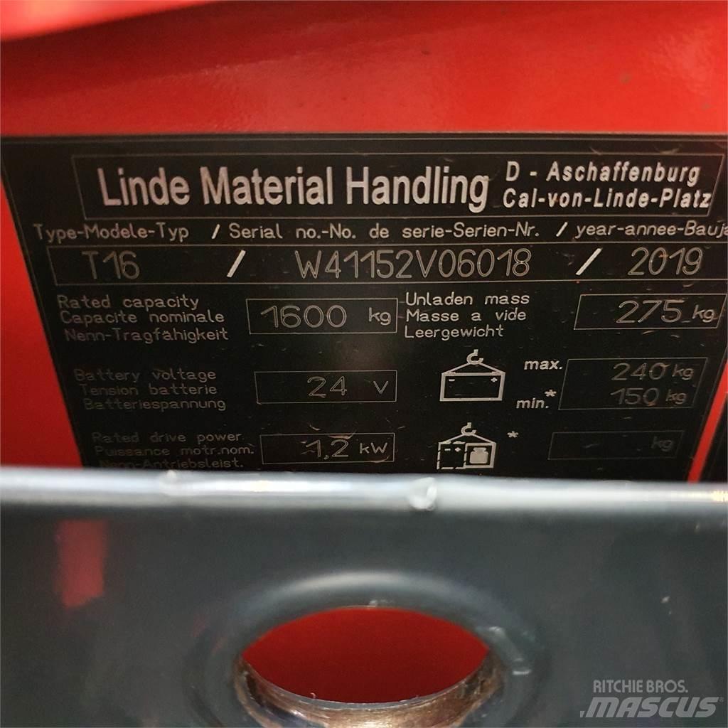 Linde T16 Li-Ion Low lifter