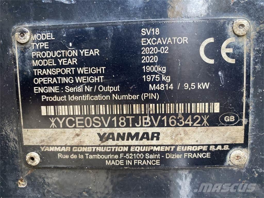 Yanmar SV18 Wheeled excavators