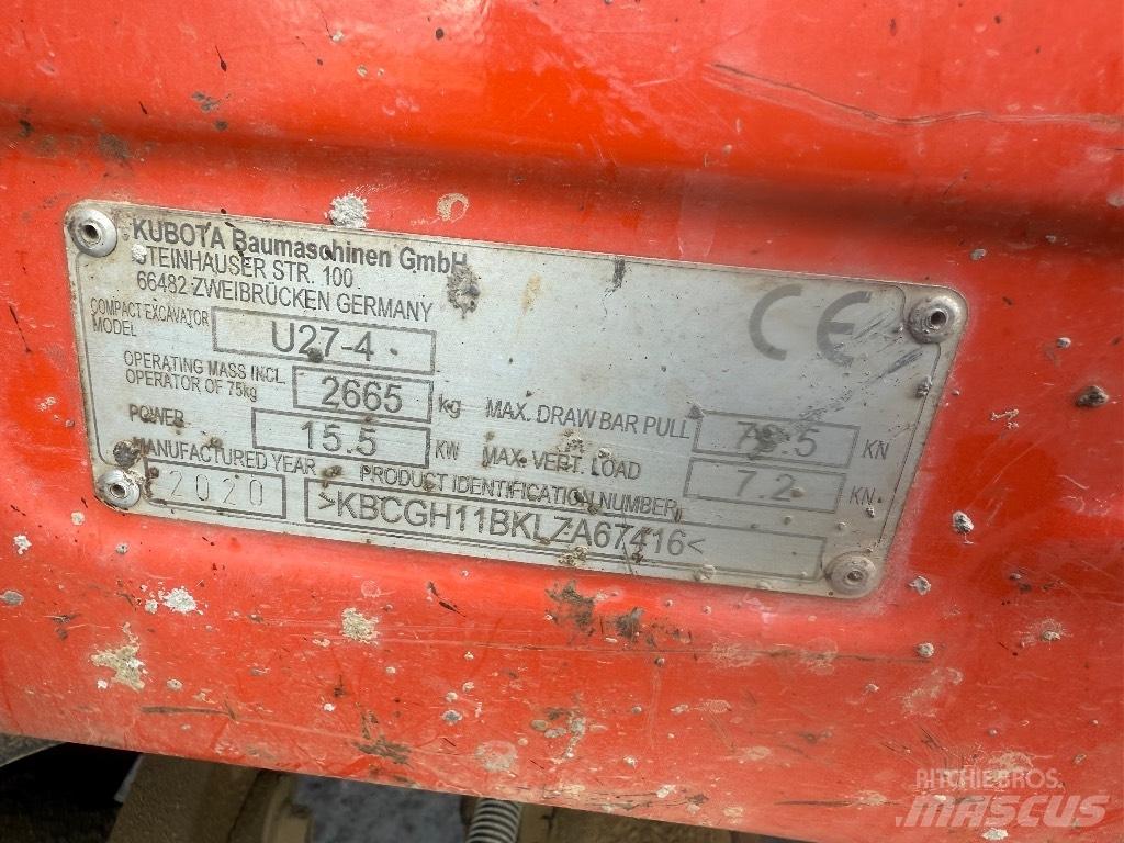 Kubota U 27-4 Mini excavators < 7t (Mini diggers)
