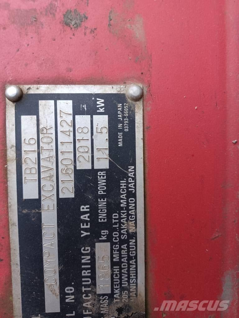 Takeuchi TB 216 Mini excavators < 7t (Mini diggers)