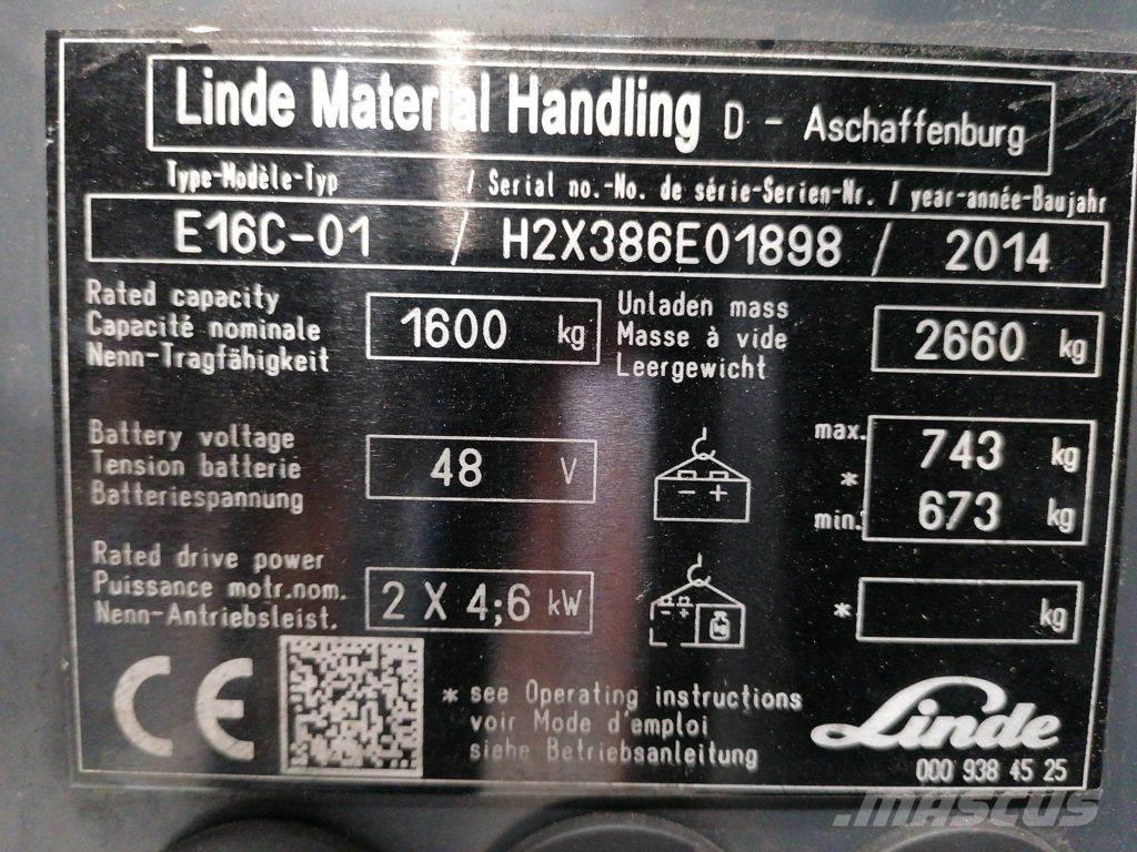 Linde E16C-01 Electric forklift trucks