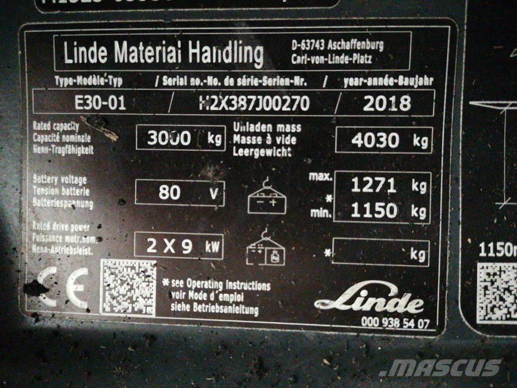 Linde E30-01 Electric forklift trucks