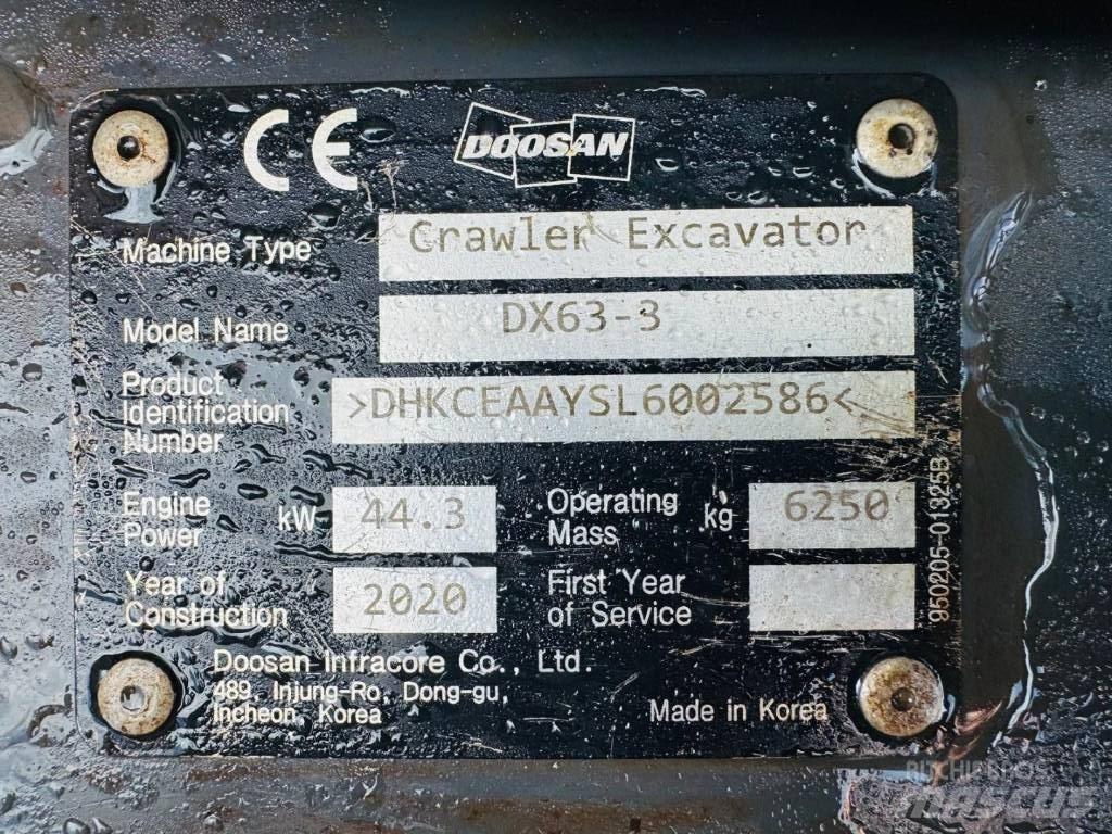 Doosan DX 63-3 Crawler excavators