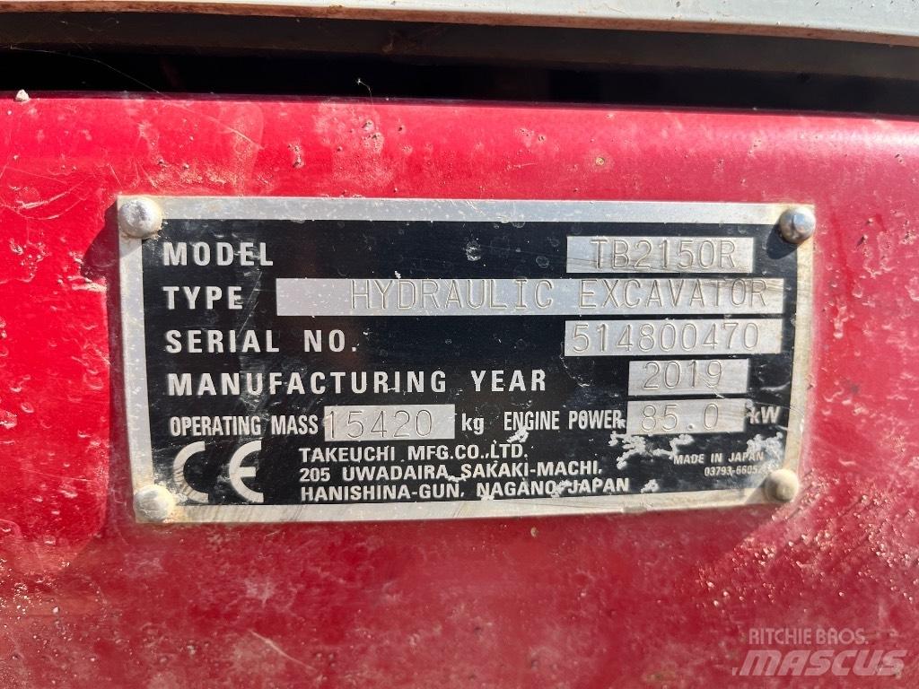 Takeuchi TB 2150 R Crawler excavators