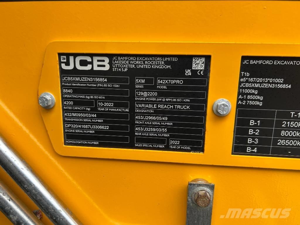 JCB 542-70 Agri Pro Telehandlers for agriculture