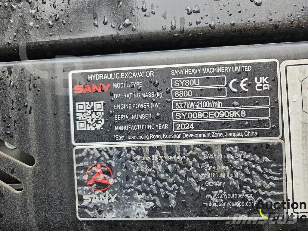 Sany SY80U Midi excavators  7t - 12t
