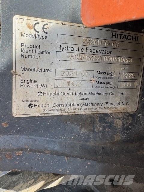 Hitachi ZX 26 U-6 CR Mini excavators < 7t (Mini diggers)