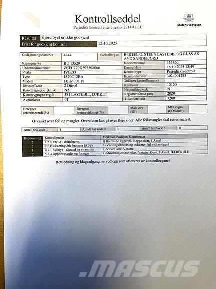 Iveco DAILY 70C18 Box body trucks