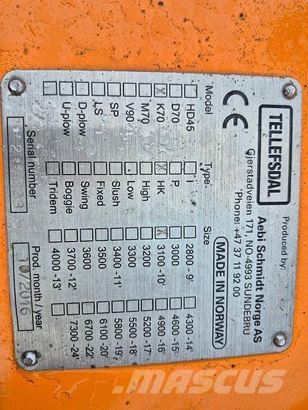 Tellefsdal K 70 Snow blades and plows