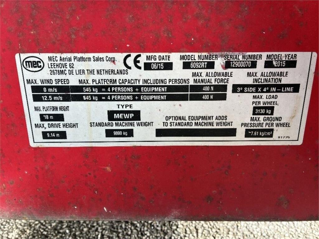 MEC 6092RT Scissor lifts