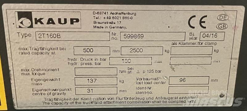 Kaup 2T160B Other attachments and components