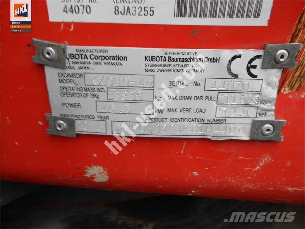 Kubota KX 080-4 Mini excavators < 7t (Mini diggers)