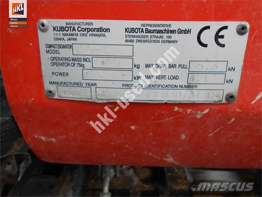 Kubota U 10-3 Mini excavators < 7t (Mini diggers)