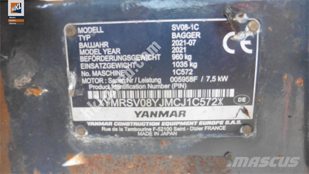 Yanmar SV 08-1C Mini excavators < 7t (Mini diggers)