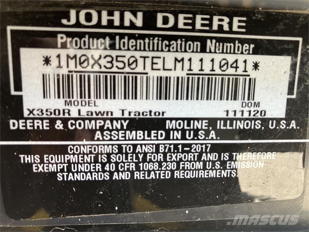 John Deere X 350R Groundcare - Others