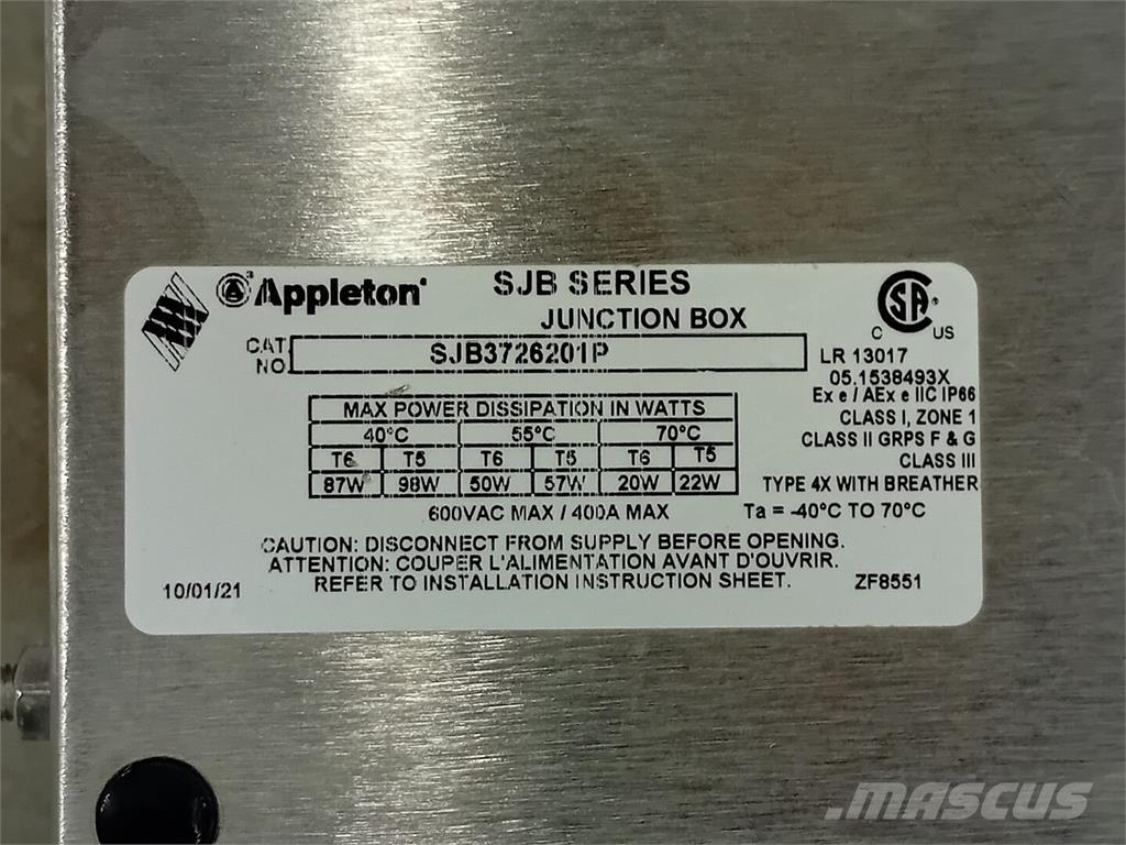  APPLETON SJB3726201P Construction - Others