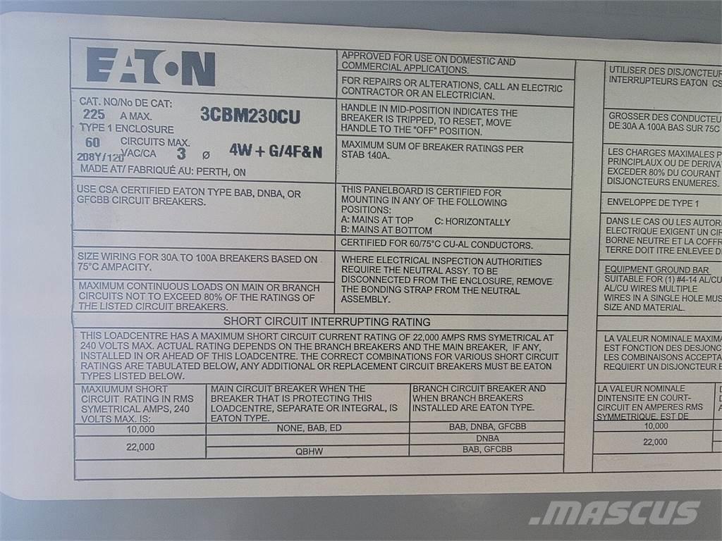 Eaton 3CBM230CU Construction - Others