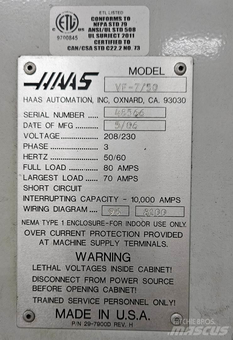 Haas VF-7/50 Construction - Others