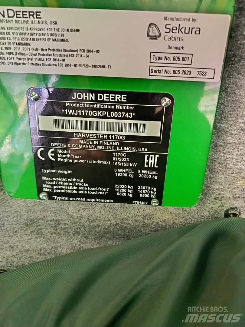 John Deere 1170G Harvesters