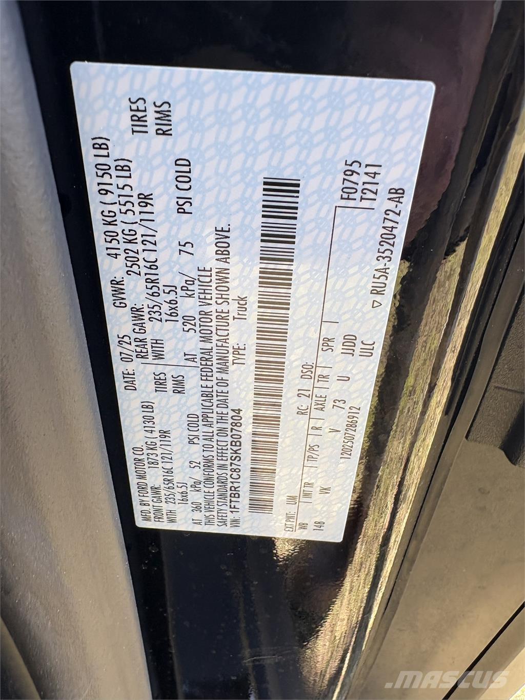 FRD 250 TRANS Box body trucks