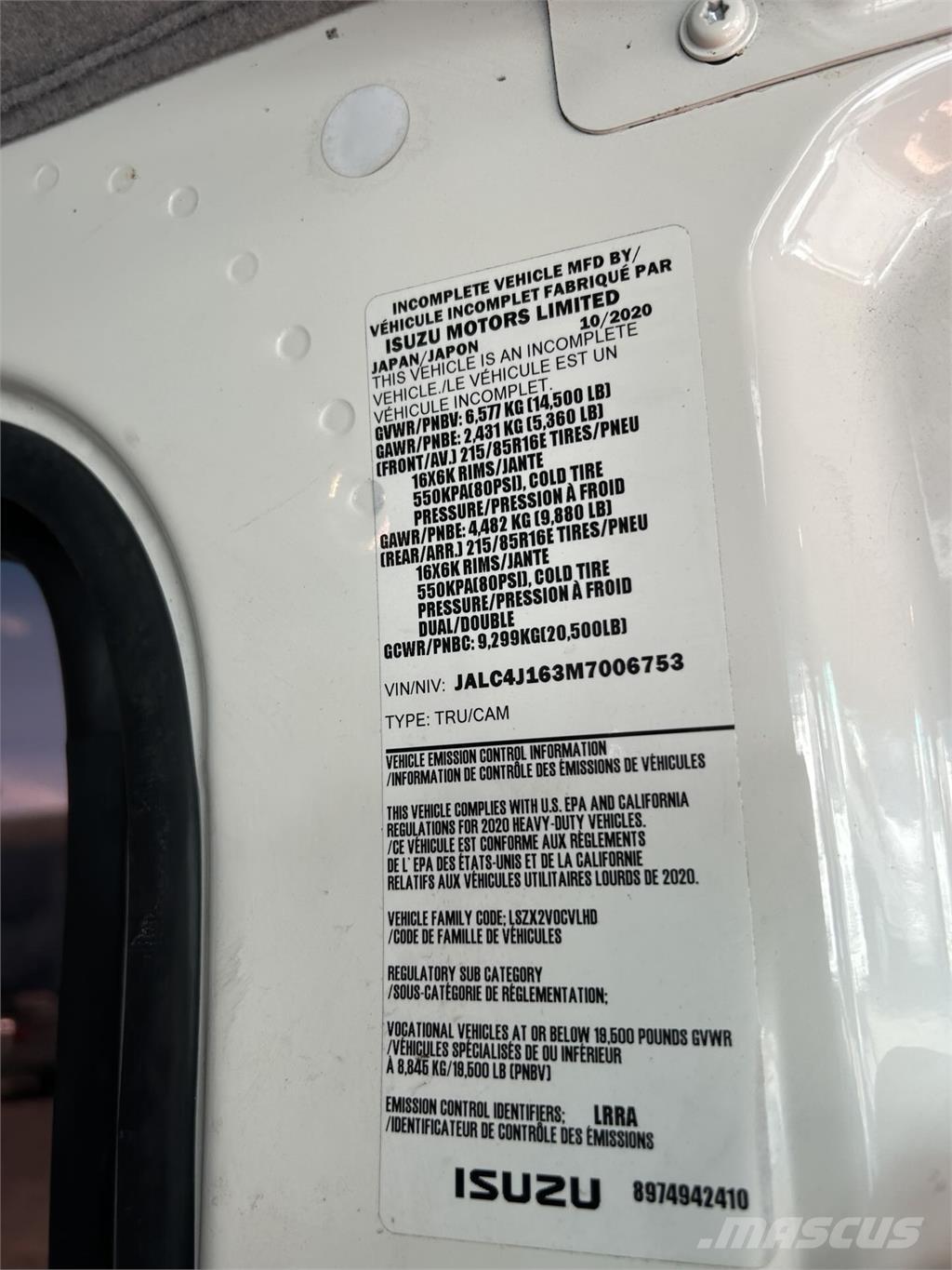 Isuzu NPR HD DC Chassis Cab trucks