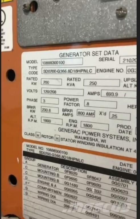 Generac SD200 Diesel Generators