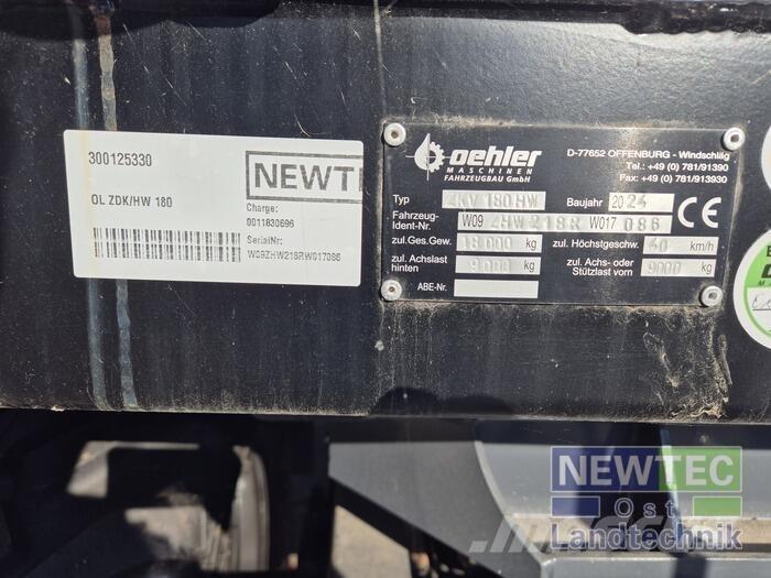 Oehler OL ZDK/HW 180 Tipper trailers