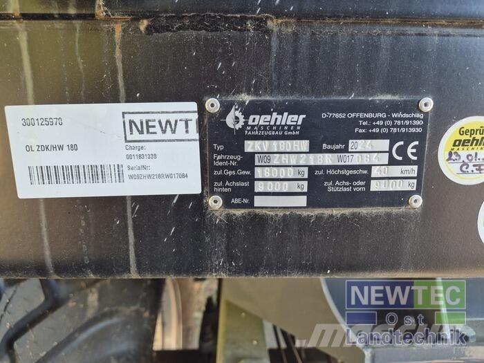 Oehler OL ZDK/HW 180 Tipper trailers