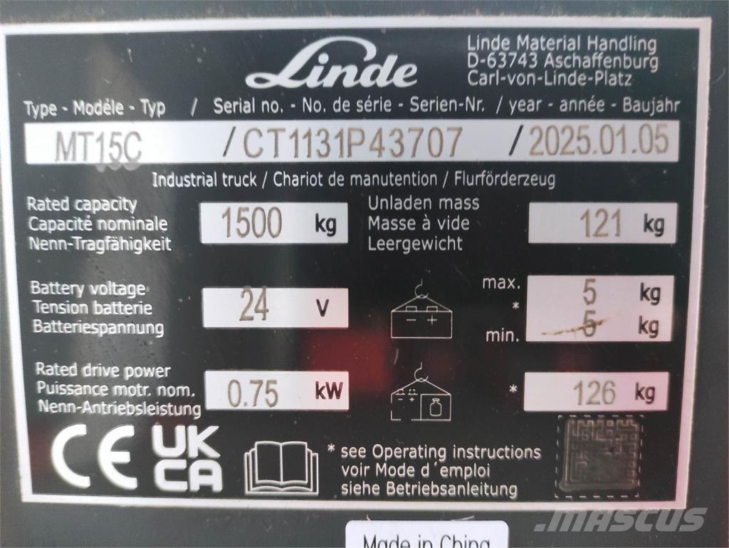 Linde MT15C Low lifter