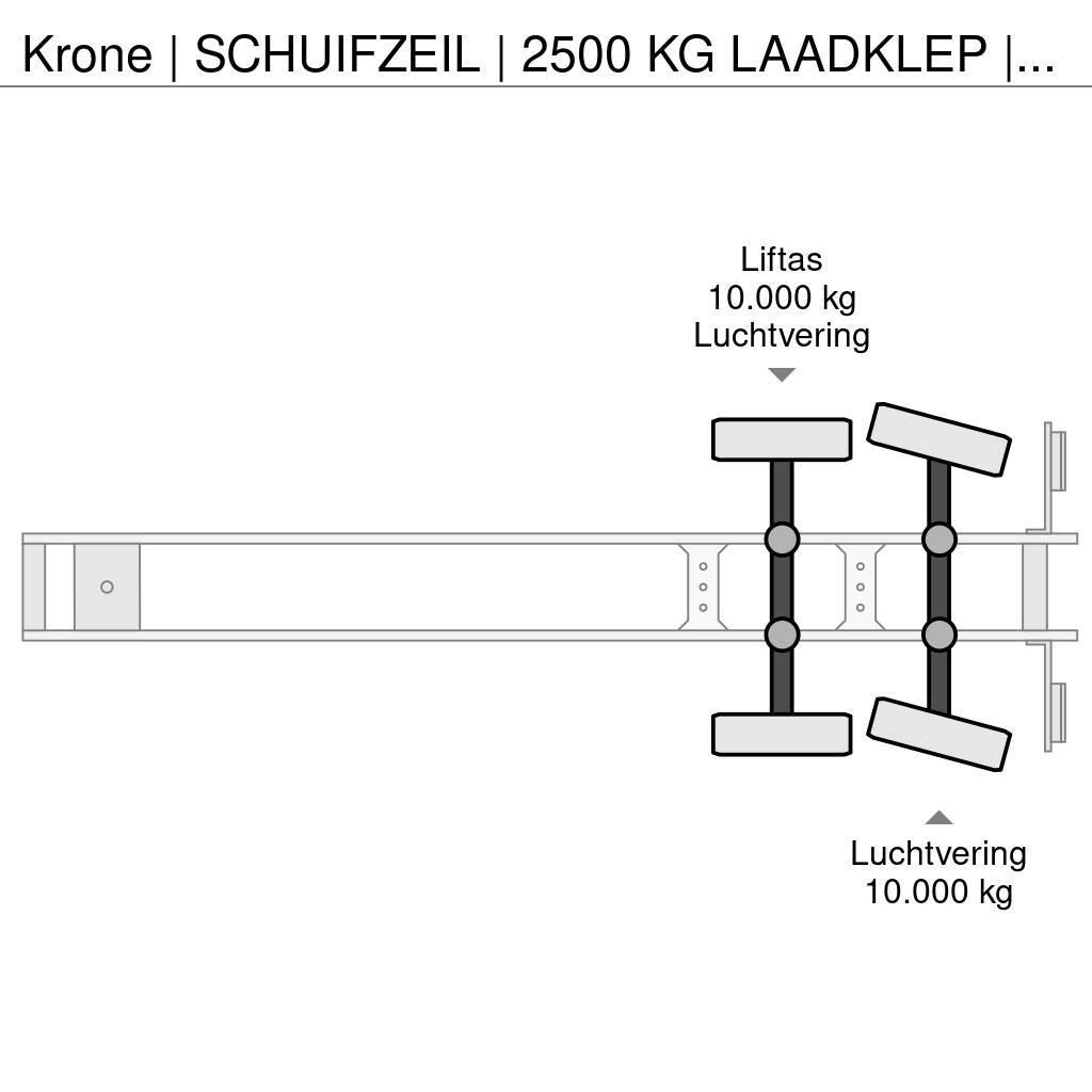 Krone | SCHUIFZEIL | 2500 KG LAADKLEP | STUUR-AS | LIFT- Curtainsider semi-trailers