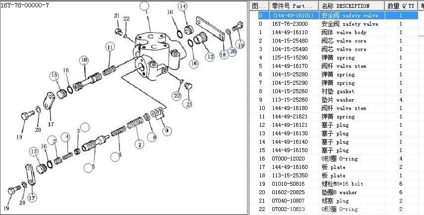 Komatsu D65 relief valve 144-49-16102 Hydraulics