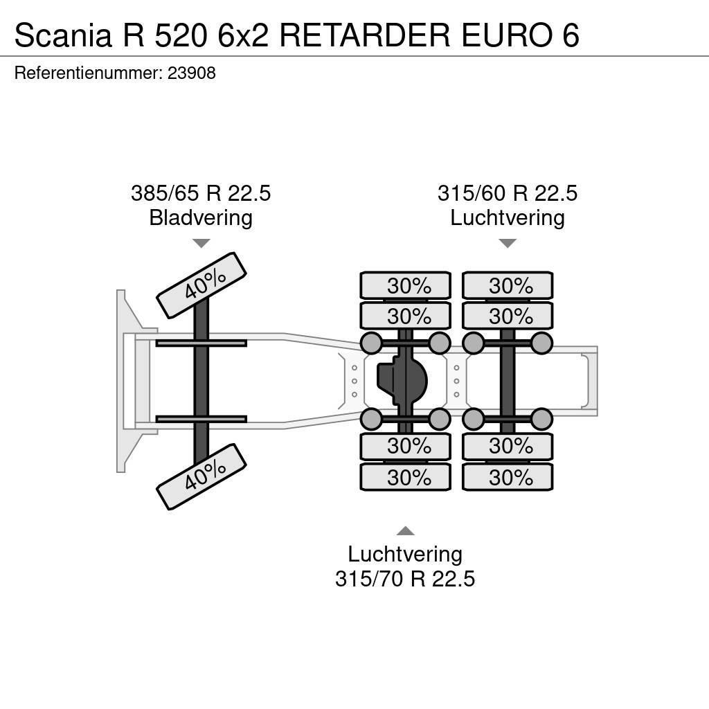 Scania R 520 6x2 RETARDER EURO 6 Tractor Units