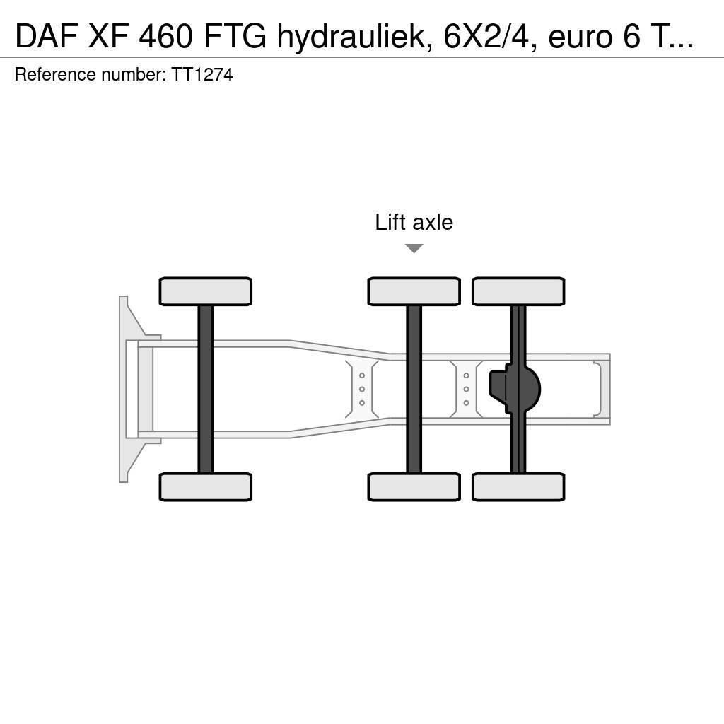 DAF XF 460 FTG hydrauliek, 6X2/4, euro 6 Tractor Units