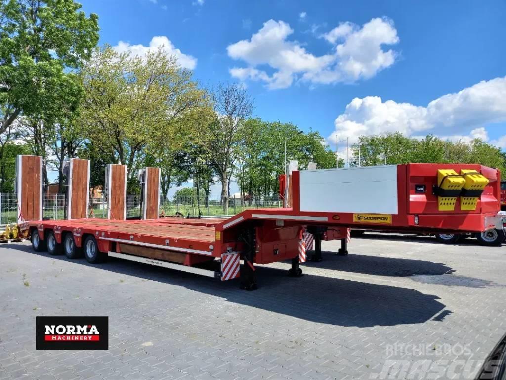  SCORPION 4 osie TRAX płaska Low loader-semi-trailers