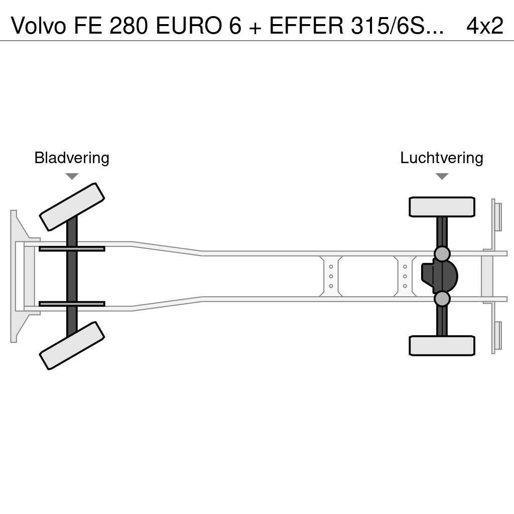 Volvo FE 280 EURO 6 + EFFER 315/6S + JIB 4S / LIER / WIN All terrain cranes