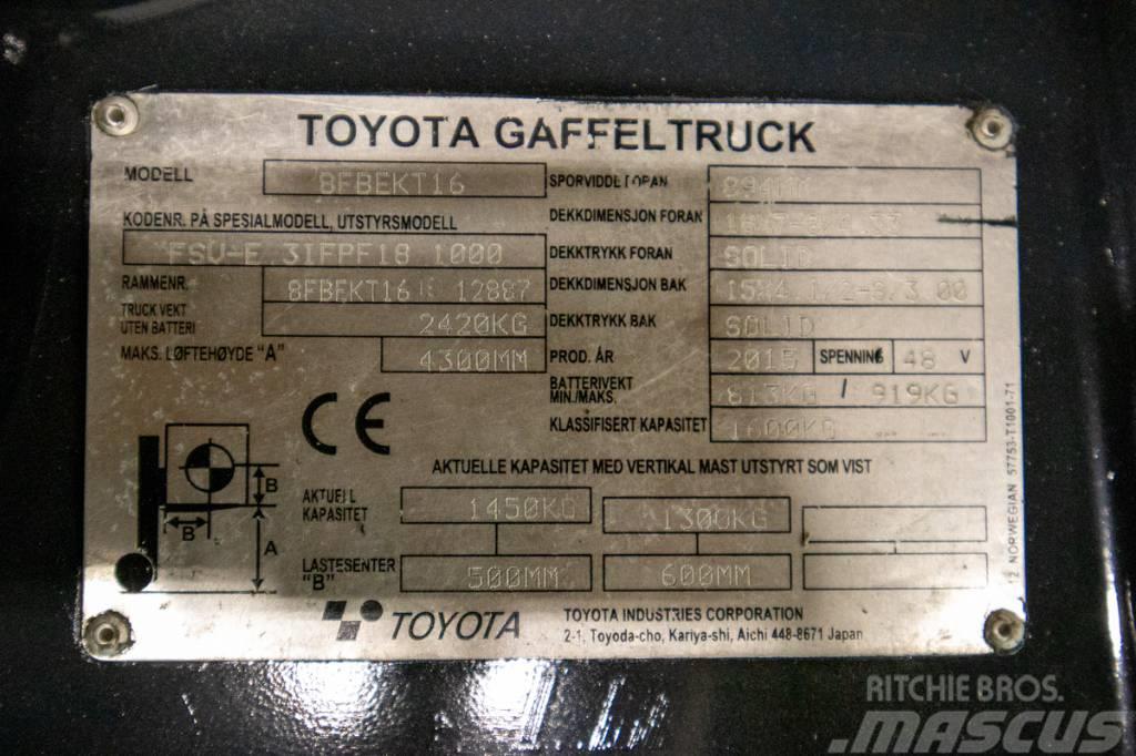 Toyota 8FBEKT16, välutrustad motviktstruck m nytt batteri Electric forklift trucks