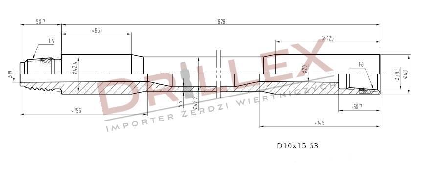 Vermeer D7x11, D9x13, D10x15 S3  Drill pipes, Żerdzie Horizontal Directional Drilling Equipment