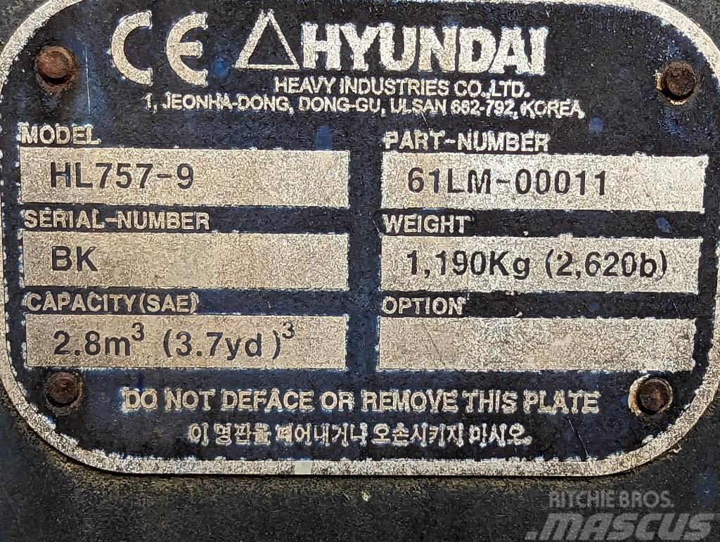 Hyundai WLoader Bucket HL 757-9 Other components