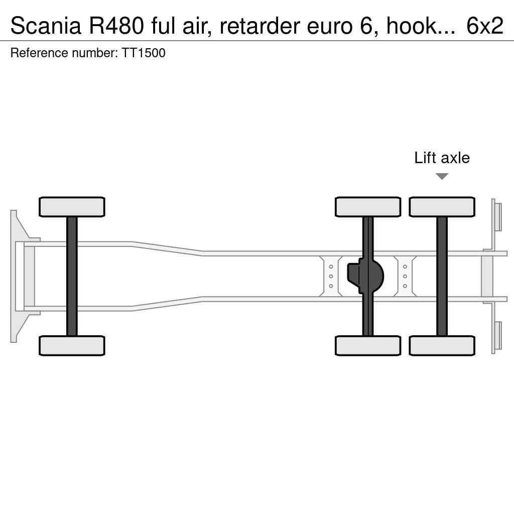 Scania R480 ful air, retarder euro 6, hooklift Hook lift trucks