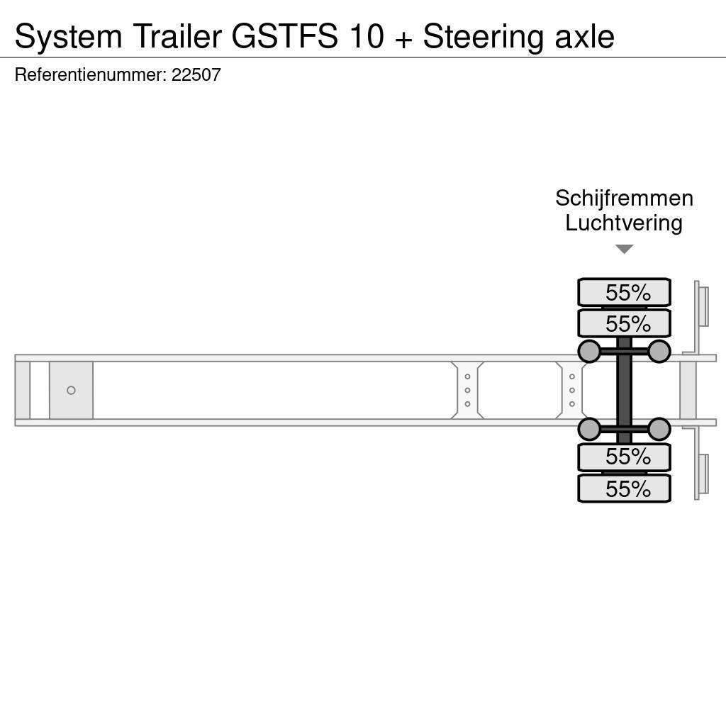  SYSTEM TRAILER GSTFS 10 + Steering axle Box body semi-trailers